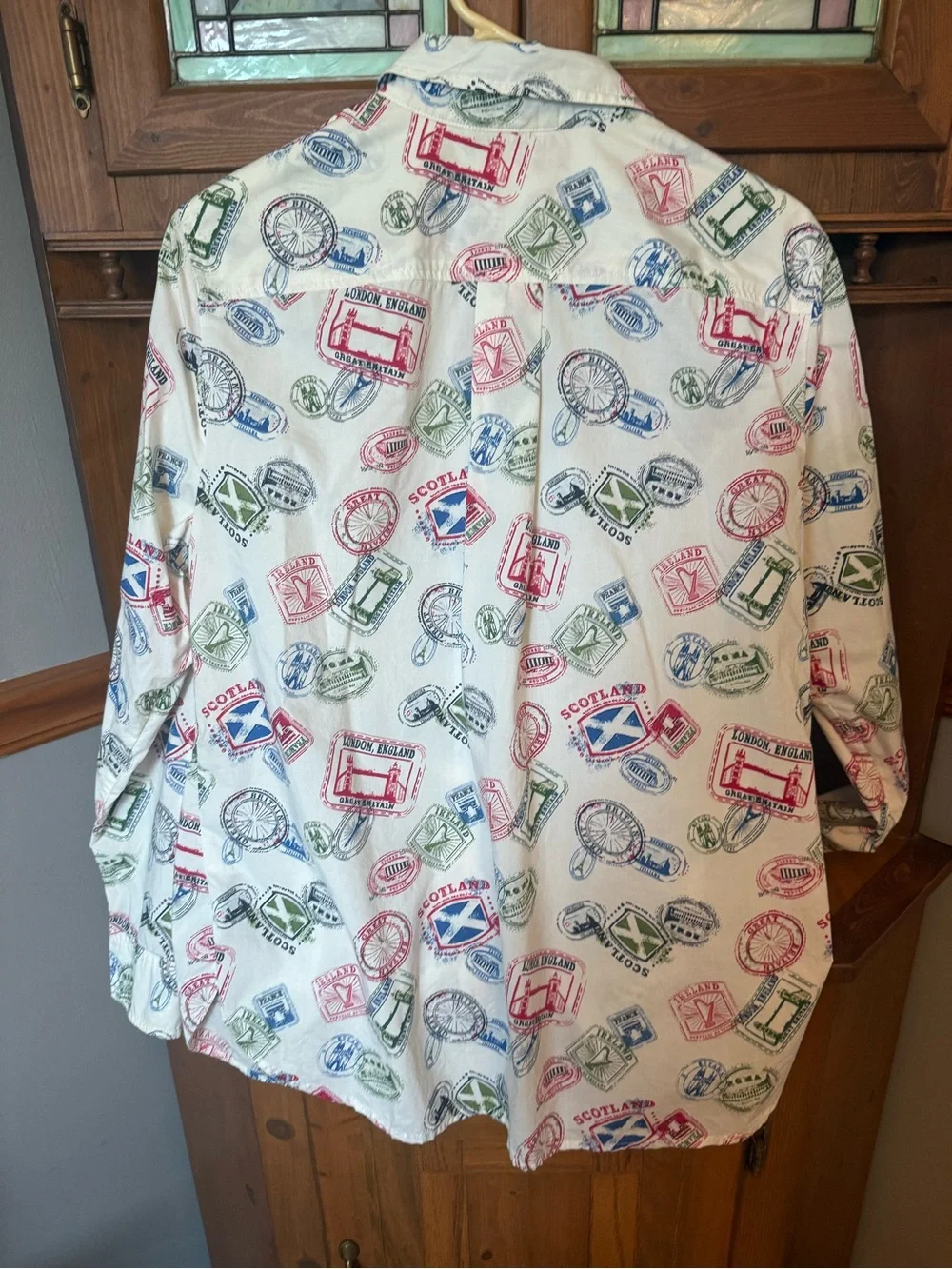 Talbots Modern Classic Shirt in Passport Stamps L - Picture 10 of 13